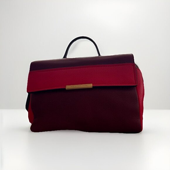 MARC JACOBS HAIL TO QUEEN DIANA RED MULTI PEBBLED LEATHER SATCHEL SHOULDER BAG - Picture 1 of 11